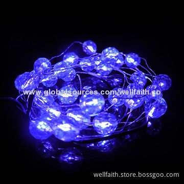 Blue Color LED String Lights with Pearl-shaped, 0.6W Rated Power